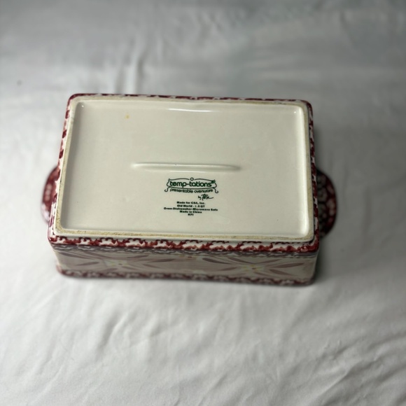 Temptations By Tara Ovenware Baking Loaf Pan Old World Cranberry/Red 1.5 Qt. - Picture 7 of 8